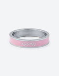 Elevated Faith Pink Christian Jewelry Ring with Sleek Silver Tone and Inspirational Design