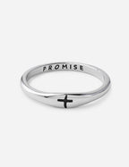Silver Promise Ring with Cross Design from Elevated Faith, perfect for Christian Jewelry enthusiasts
