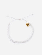 Elevated Faith White Braided Christian Jewelry Bracelet with Gold Charm for Daily Inspiration