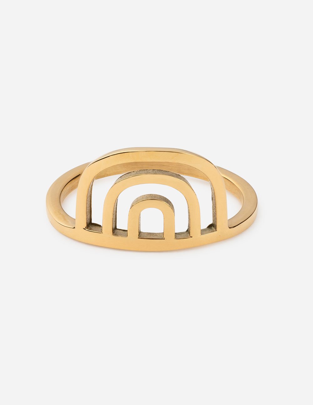 Minimalist Gold Ring featuring a Rainbow Design for Christian Jewelry Enthusiasts