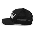 Black Christian Embroidered Hat with Mesh Back and Adjustable Snap Closure