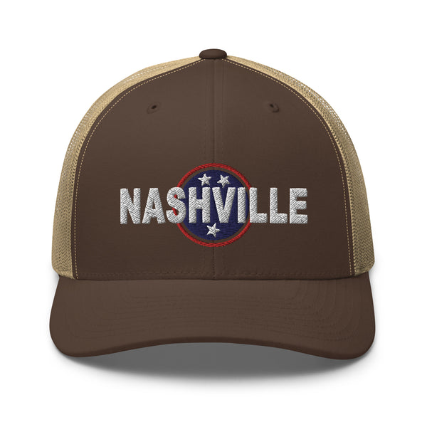 Nashville Tri Star Embroidered Trucker Cap, Nash Hat, Nash Merch, Apparel, Gift
