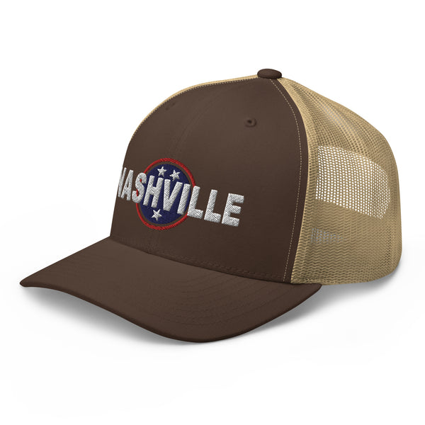 Nashville Tri Star Embroidered Trucker Cap, Nash Hat, Nash Merch, Apparel, Gift