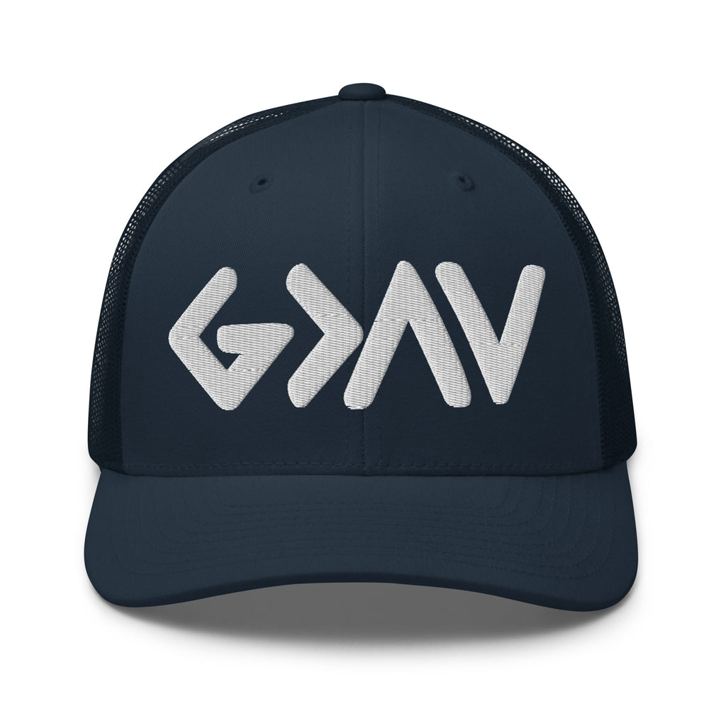 Navy Christian Embroidered Hat with Stylish Logo Design for Everyday Wear