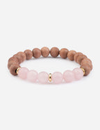 Elevated Faith Christian Jewelry Bracelet featuring wooden and pink stone beads for a stylish accessory