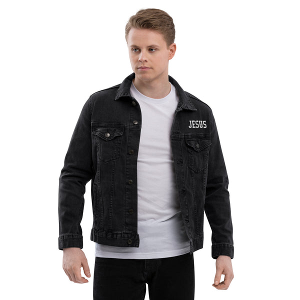 Jesus Embroidered Unisex denim jacket, Christian Jacket