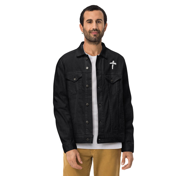 The Cross Embroidered Unisex denim jacket, Christian Jacket