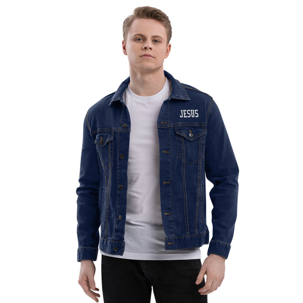 Jesus Embroidered Unisex denim jacket, Christian Jacket