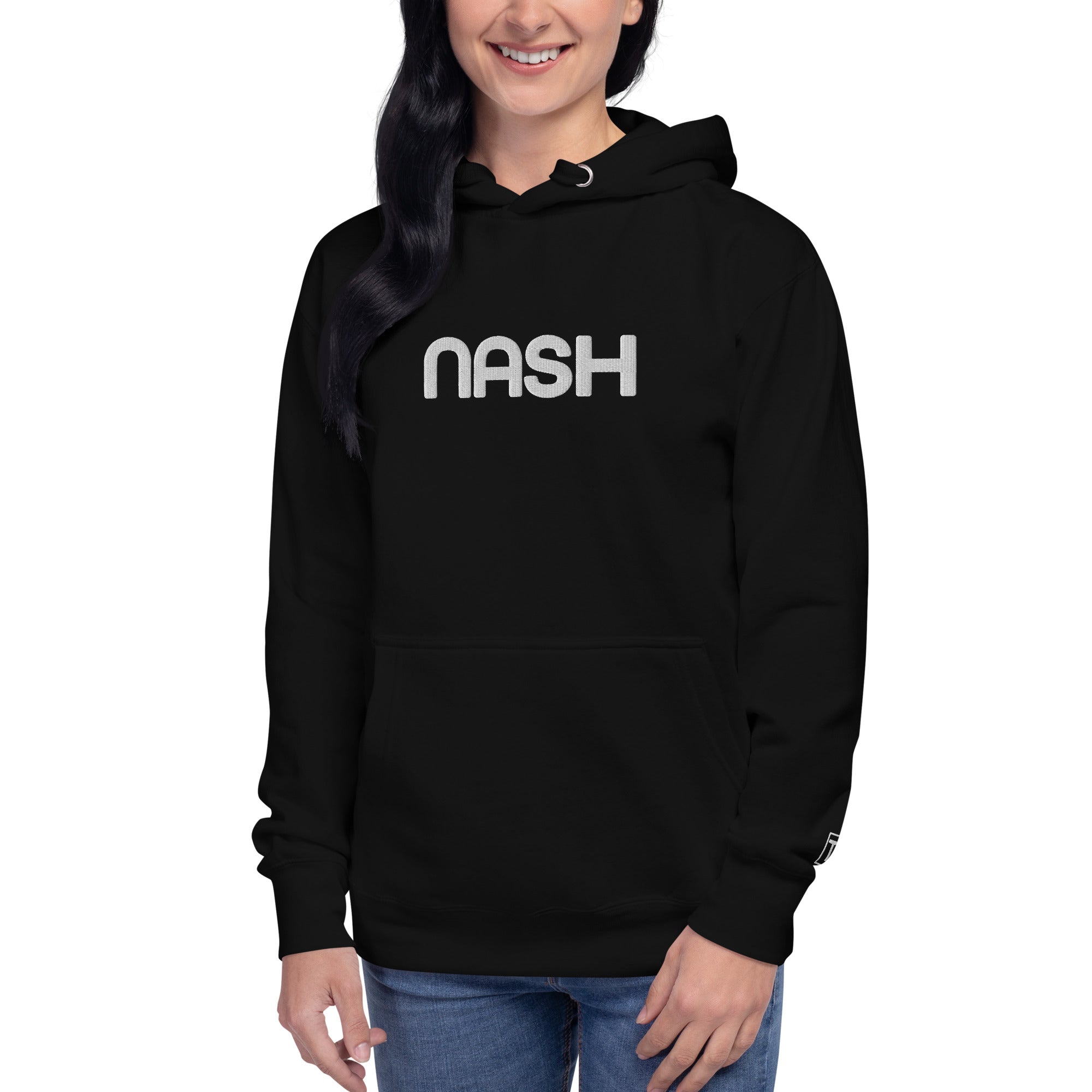 Nash Embroidered Unisex Hoodie, Center Upper, TN Left Sleeve, Nash Hoodie, Nash Apparel