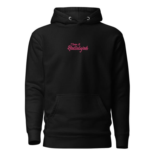 I Raise A Hallelujah Pink Center Embroidered Unisex Hoodie, Christian Hoodie