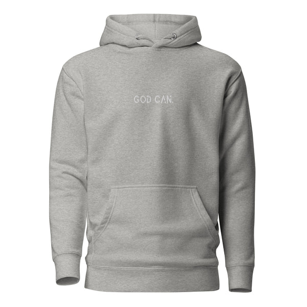God Can White Center Embroidered Unisex Hoodie, Christian Hoodie