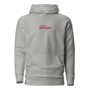 I Raise A Hallelujah Pink Center Embroidered Unisex Hoodie, Christian Hoodie