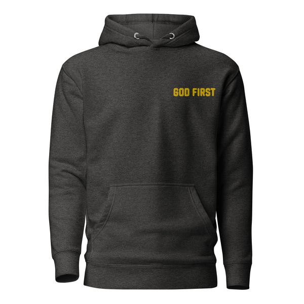 God First y Embroidered Unisex Hoodie, Christian Hoodie