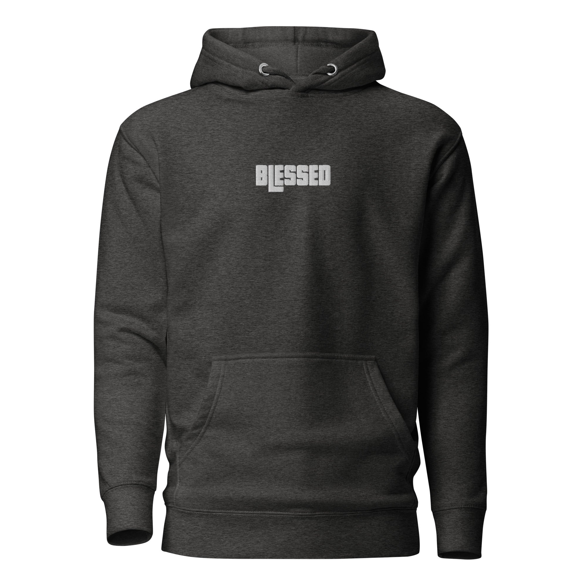 Blessed White Center Embroidered Unisex Hoodie