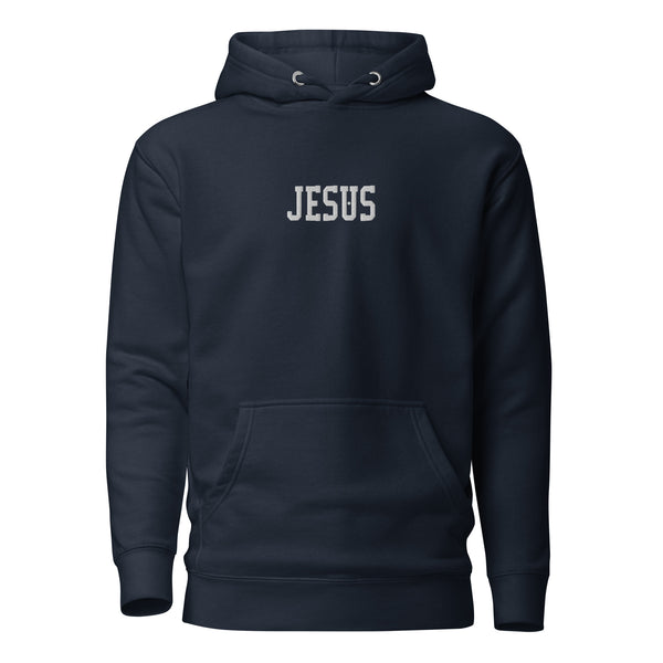 Jesus Center Embroidered Unisex Hoodie, Christian Hoodie