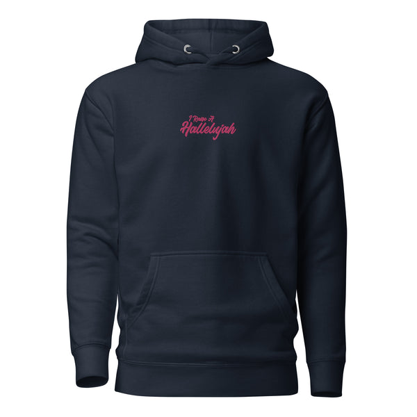 I Raise A Hallelujah Pink Center Embroidered Unisex Hoodie, Christian Hoodie