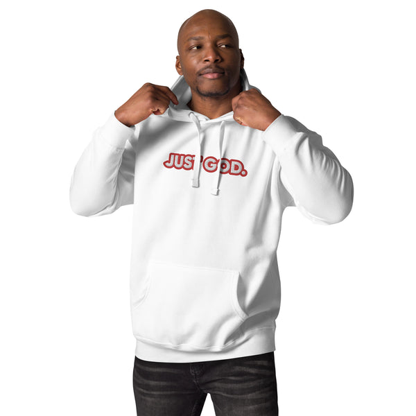 Just God. Large Embroidery Unisex Hoodie