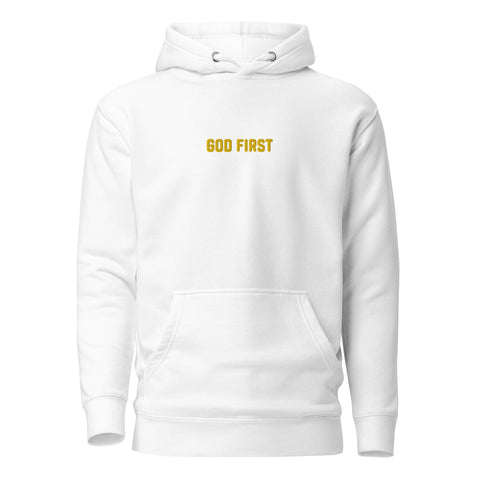 God First y/Center Embroidered Unisex Hoodie, Christian Hoodie