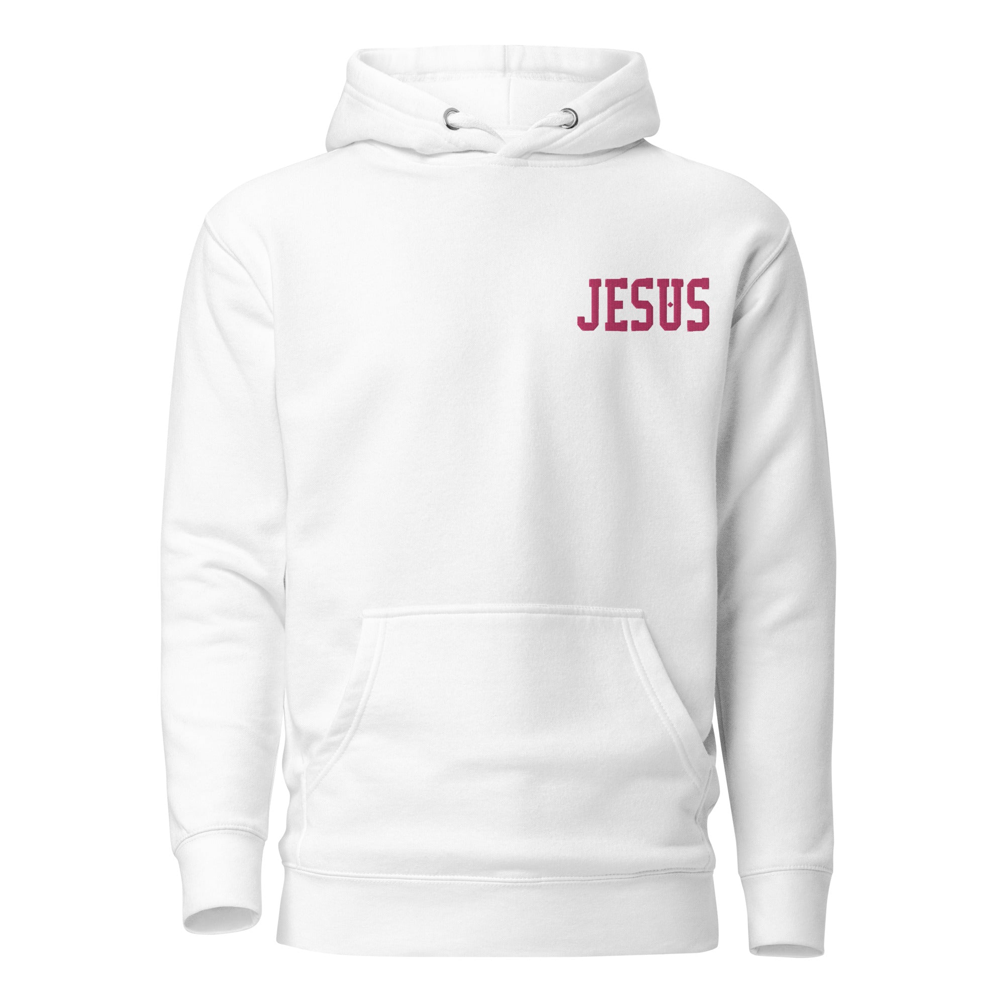 Jesus Pink Embroidered Unisex Hoodie, Christian Hoodie