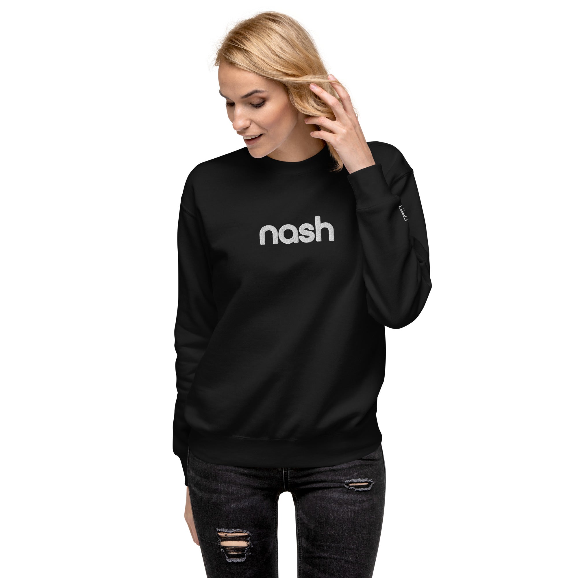 Nash Embroidered Unisex Premium Sweatshirt, Lower Center, Nash Apparel, Nash Collection