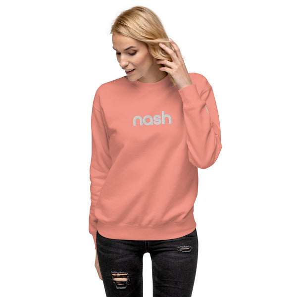 Nash Embroidered Unisex Premium Sweatshirt, Lower Center, Nash Apparel, Nash Collection