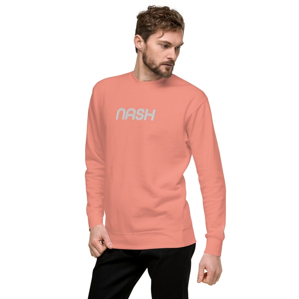 Nash Embroidered Unisex Premium Sweatshirt, Nash Apparel, Lower Center, Nash Collection