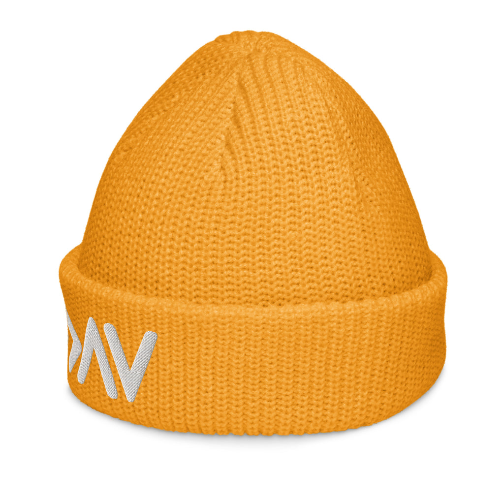 Bright orange Christian Beanie with a cozy fit and stylish fold-over design