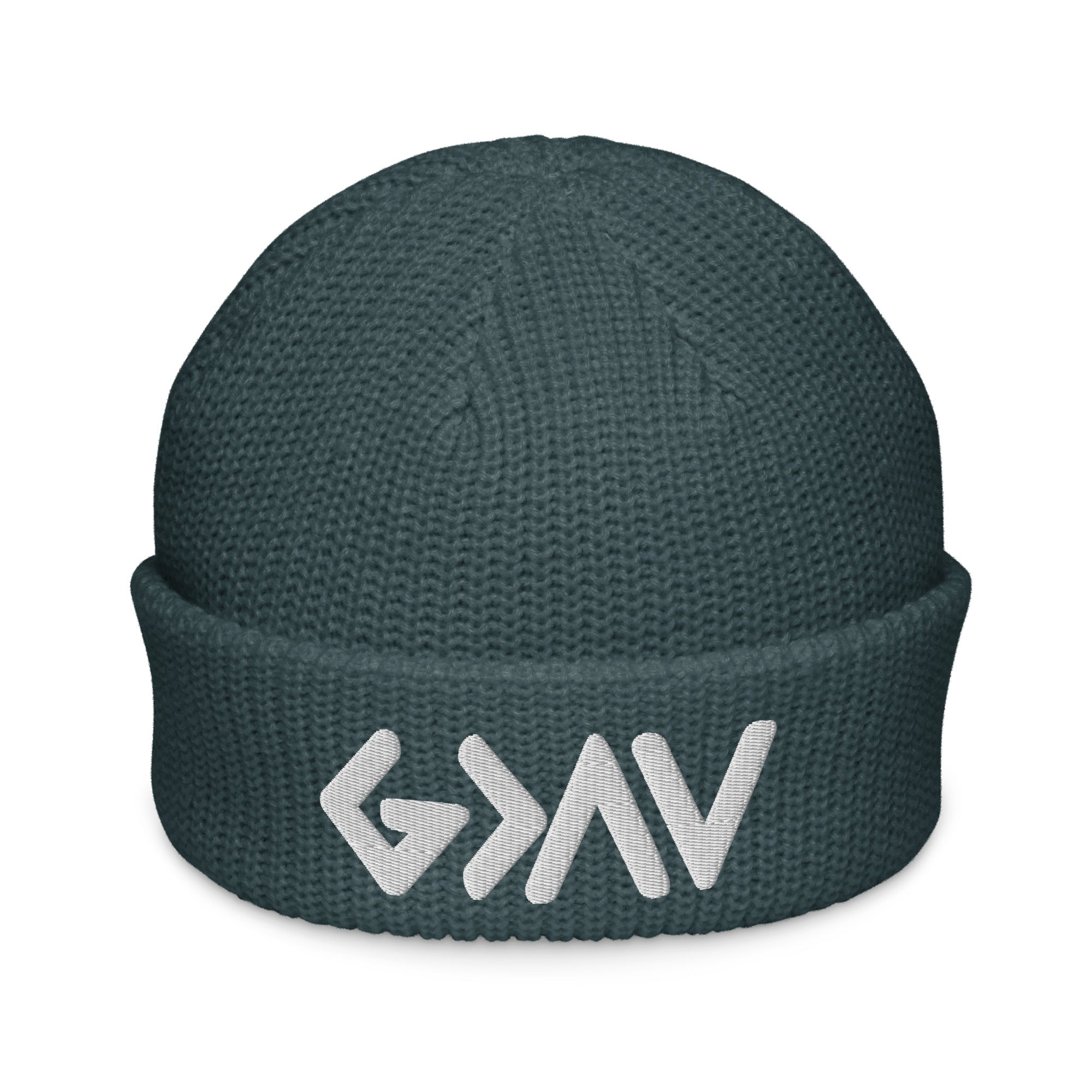 Dark green Christian Beanie featuring a stylish logo design for casual wear