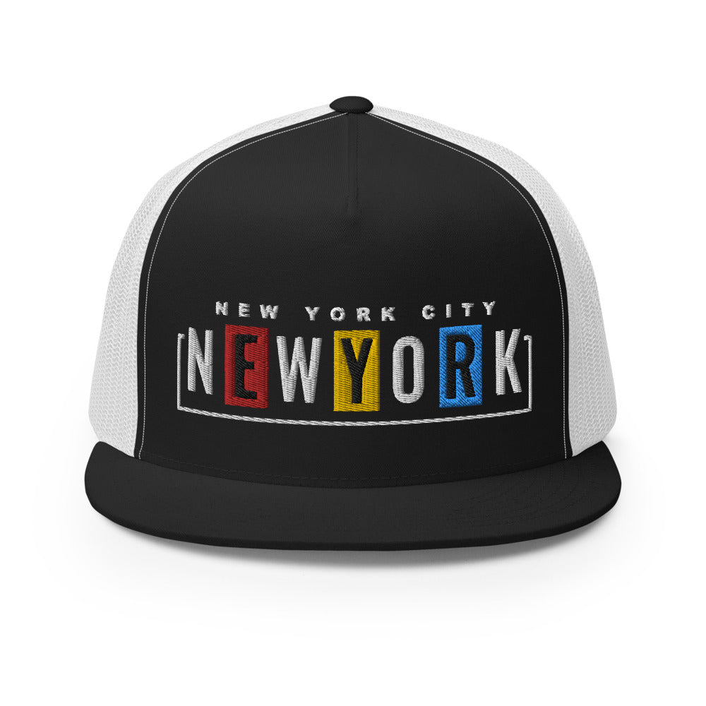 Boxed New York City Embroidered Trucker Cap, NYC Hat