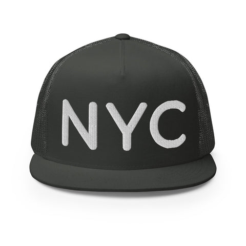 NYC Embroidered 3d Puff Trucker Hat, New York Hat, New York City