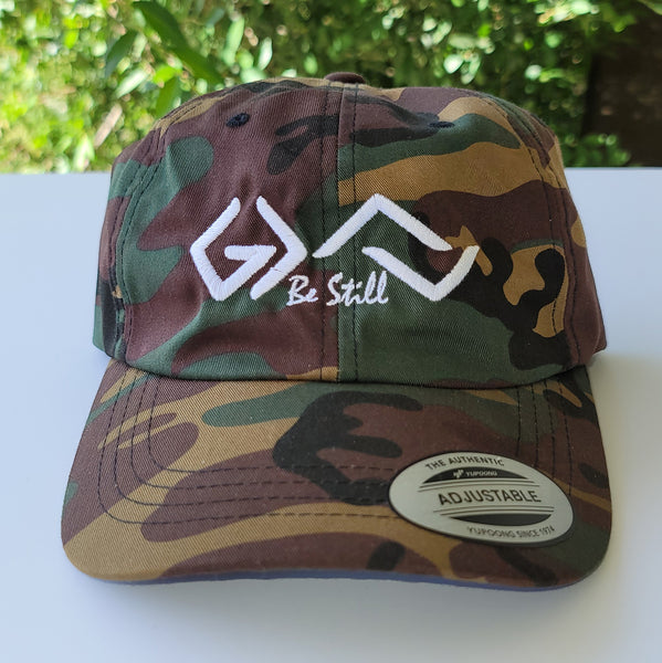 Be Still And Know, God Greater Than Highs and Lows, White Thread Embroidered Dad hat - Christian Hat
