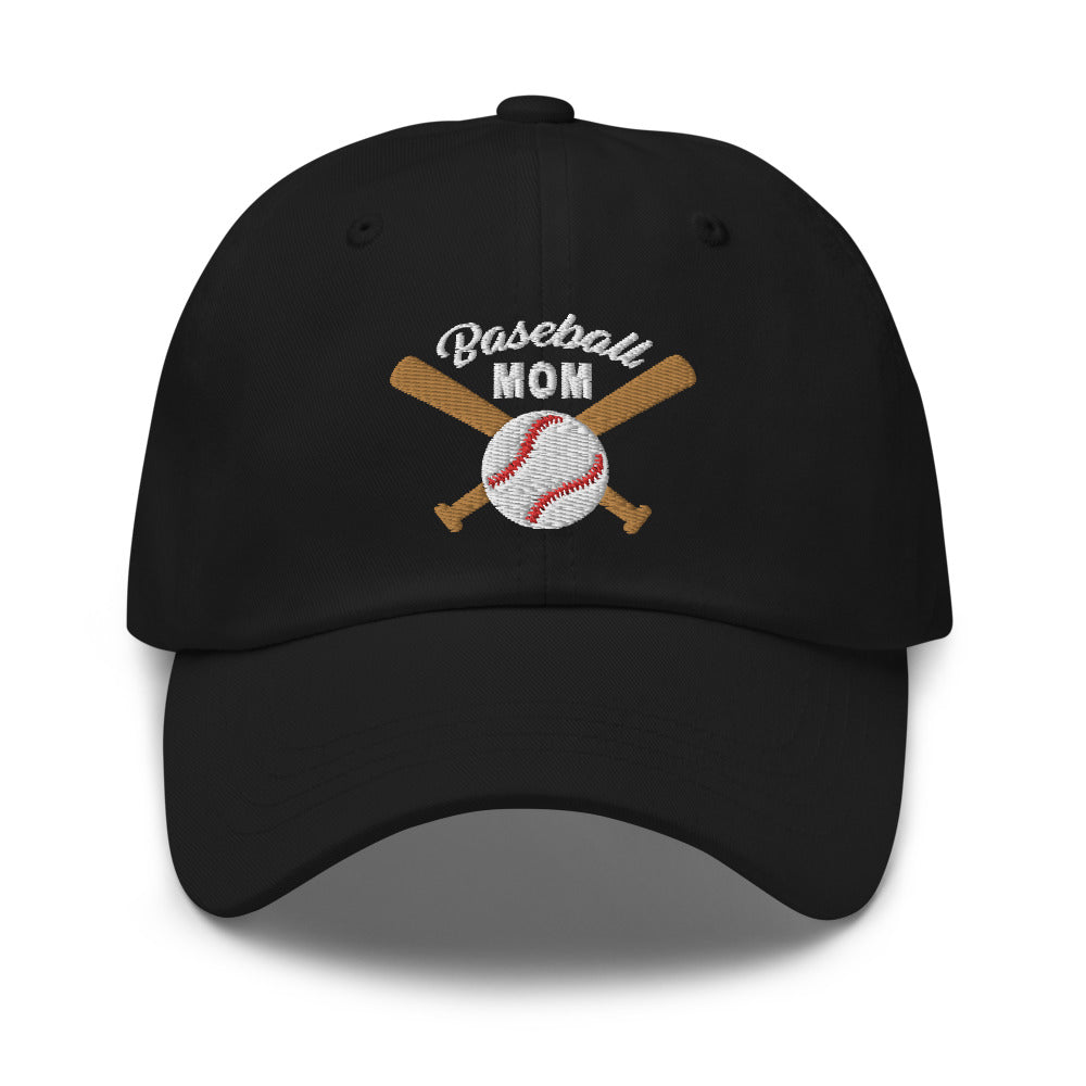 Baseball Mom Embroidered Dad hat, Baseball Bat