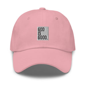 God Is Good, Black and White Thread Classic Embroidered Dad hat - Christian Hat