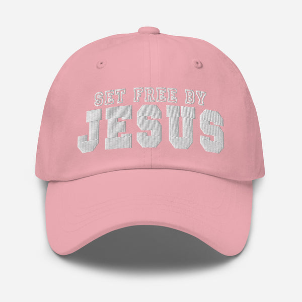 Set Free By Jesus Fill Embroidered Dad hat - Christian Hat