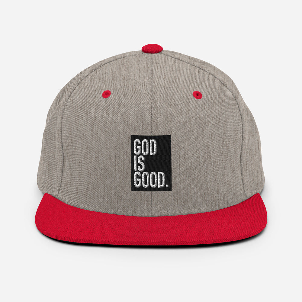 God Is Good, White and Black Thread Embroidered - Christian Hat