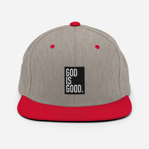 God Is Good, White and Black Thread Embroidered - Christian Hat