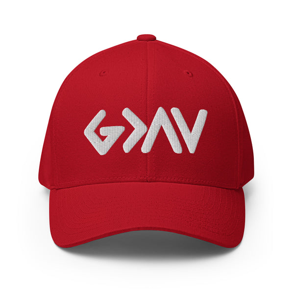 God Greater Than Highs and Lows, 3d Puff Embroidered Flex Fitted Cap - Christian Hat