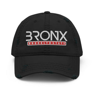 Bronx Brooklyn State Embroidered Distressed Dad Hat, NYC, New York