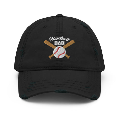 Baseball Dad Embroidered Distressed Dad Hat, Baseball Hat