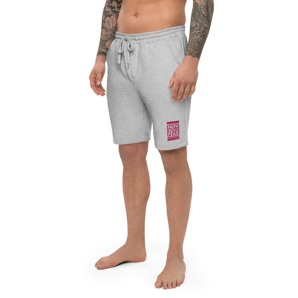 Faith Over Fear p/ Embroidered Men's fleece shorts