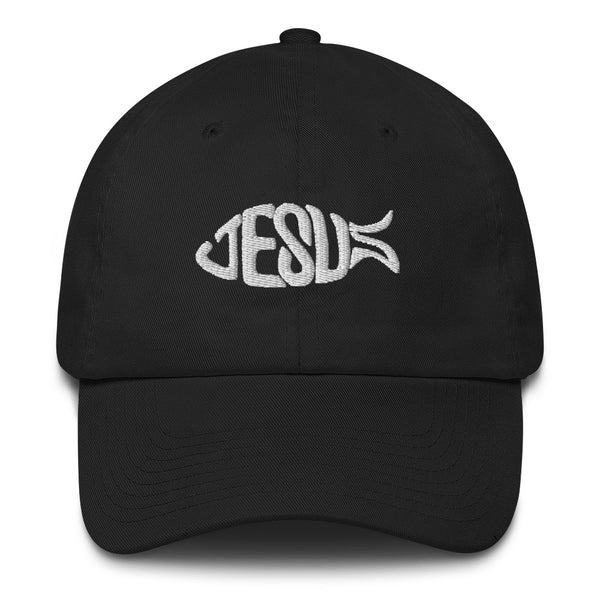Jesus Fish Font Cotton Christian Hat