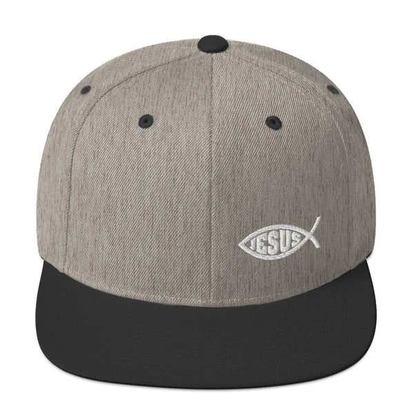 Jesus Fish Left Snapback Christian Hat