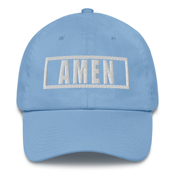 AMEN , White Thread 3d Puff Embroidered - Christian Hat