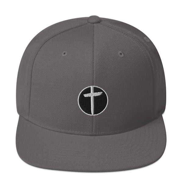 Circled Cross Embroidered Snapback Hat - Christian Hat