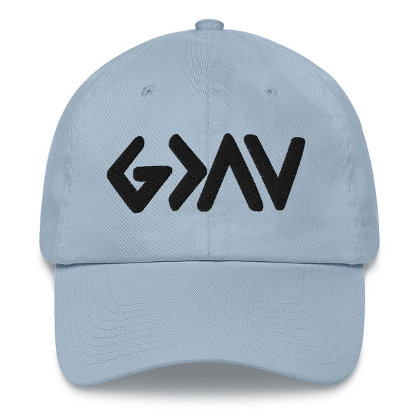 God Is Greater Than Highs and Lows Dad hat 3d Puff Print Blk Thread - Christian Hat