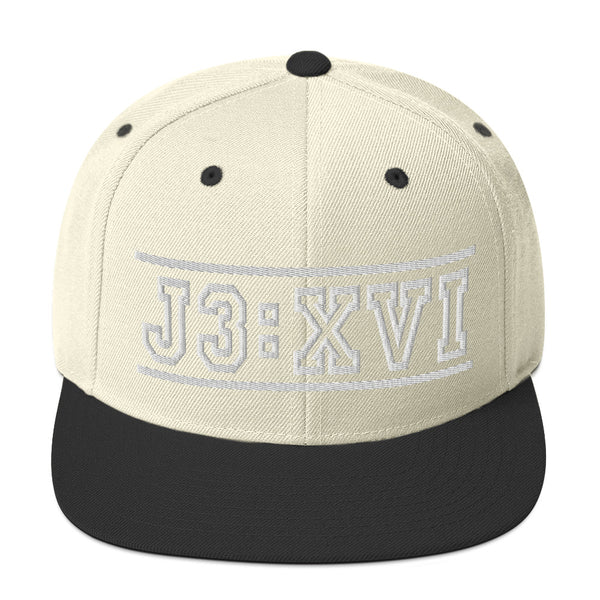 John 3:16, White Thread Embroidered - Christian Hat