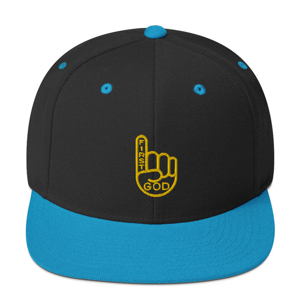 God F1RST Embroidered Snapback Hat - Christian Hat