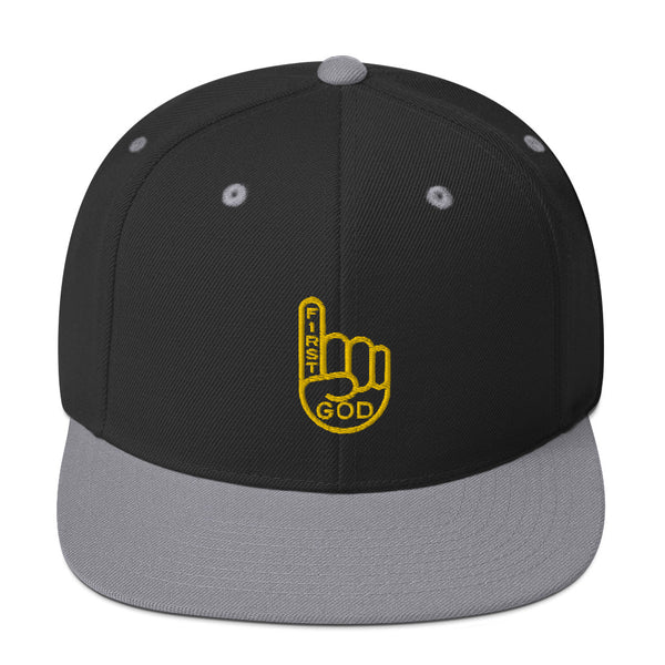 God F1RST Embroidered Snapback Hat - Christian Hat