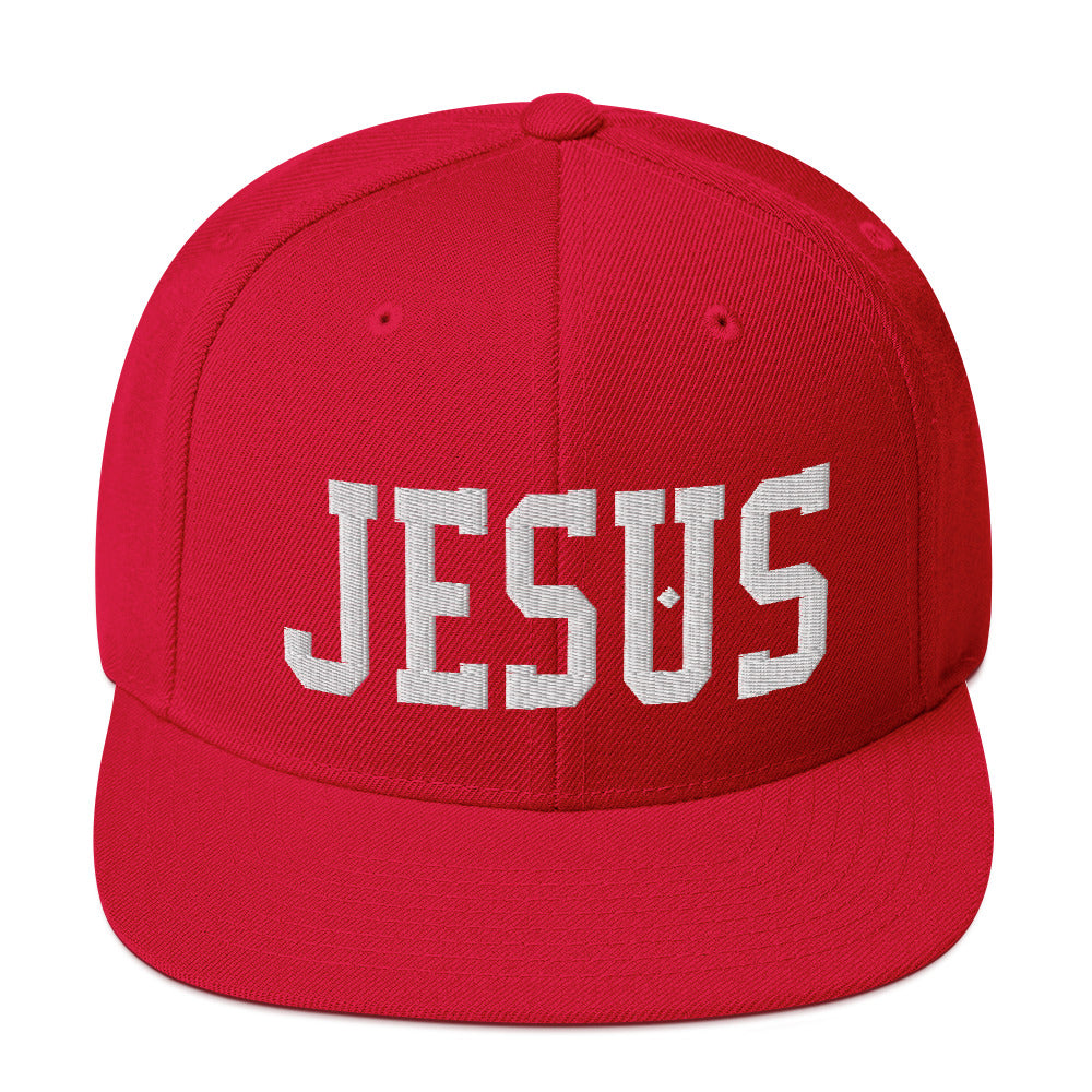 Jesus w/Diamond, White Thread Embroidered - Christian Hat