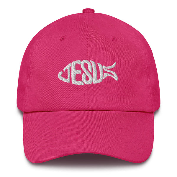 Jesus Fish Font Cotton Christian Hat